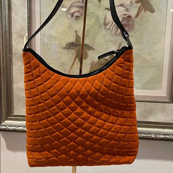 Bally Orange Quilted Shoulder Bag - Picture 4 of 15